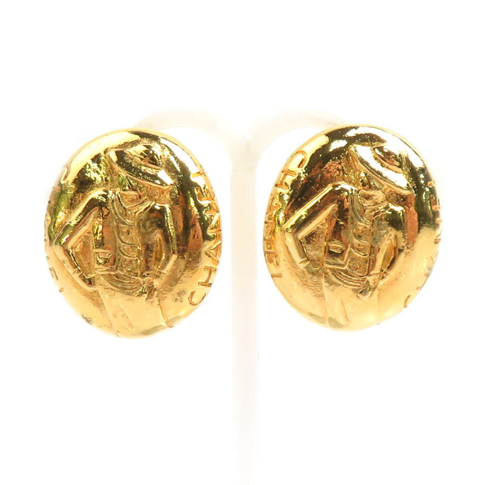 Chanel Mademoiselle Metal Gold Earrings for Women e62289a